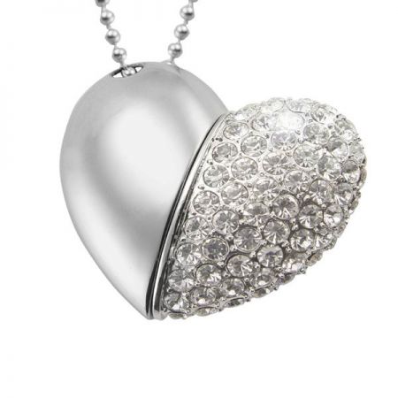 Diamanthart USB - Mooie diamanten hart USB